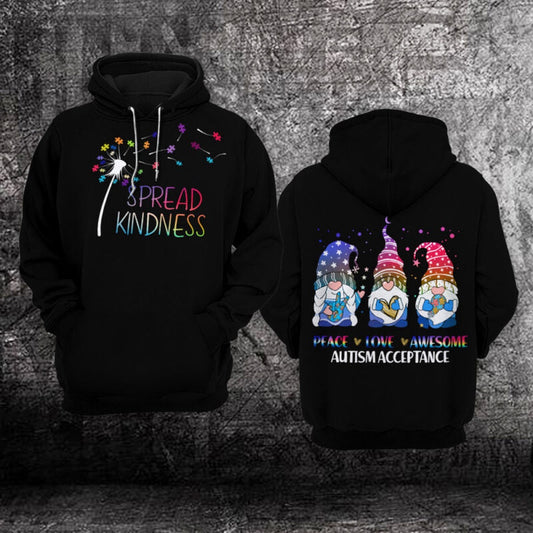 Autism Hoodie, Spread Kindness All Over Print Hoodie