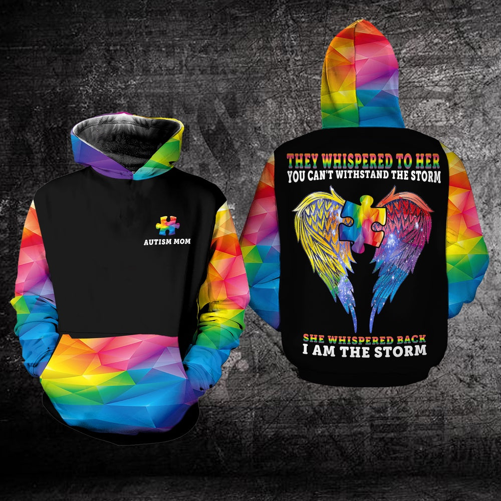 Autism Hoodie, They Whispered To Her You Cannot Withstand The Storm All Over Print Hoodie