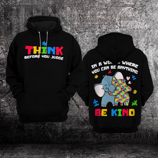 Autism Hoodie, Think Before You Judge All Over Print Hoodie