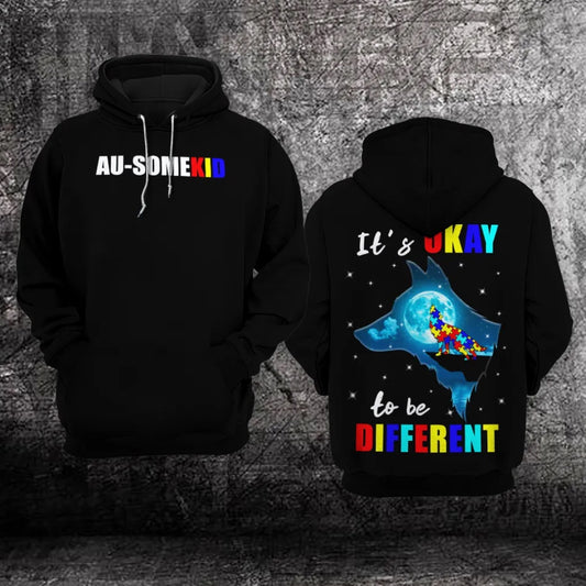 Autism Hoodie, Wolf Autism Awareness I Am There Waiting Watching Keeping To The Shadows Custom All Over Print Hoodie