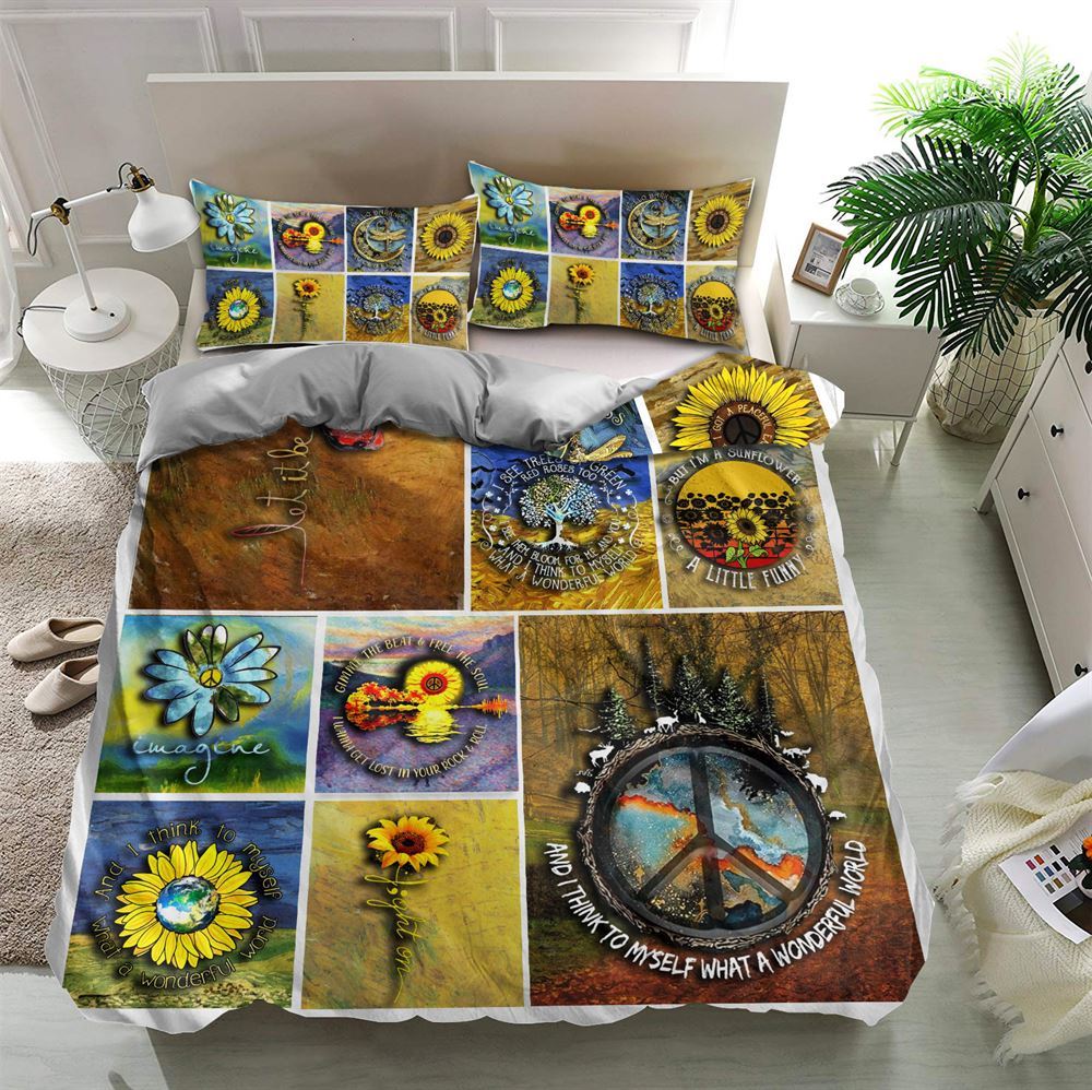 But I'M A Sunflower A Little Funny Quilt Bedding Set, Boho Bedding Set, Soft Comfortable Quilt, Hippie Home Decor