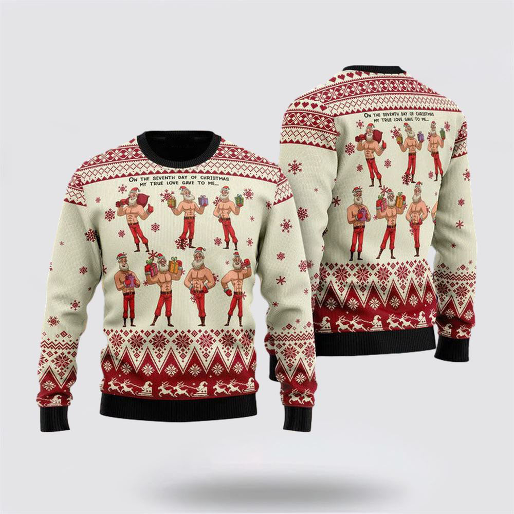 Christmas Seven Sexy Santa Claus Ugly Christmas Sweater For Men And Women, Christmas Gift, Christmas Winter Fashion