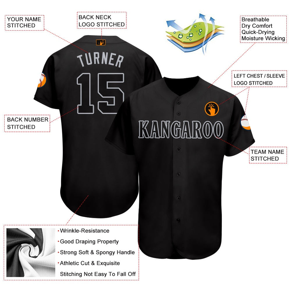 Custom Black Gray Baseball Jersey, Custom team Baseball Jersey Maker, Baseball Shirts