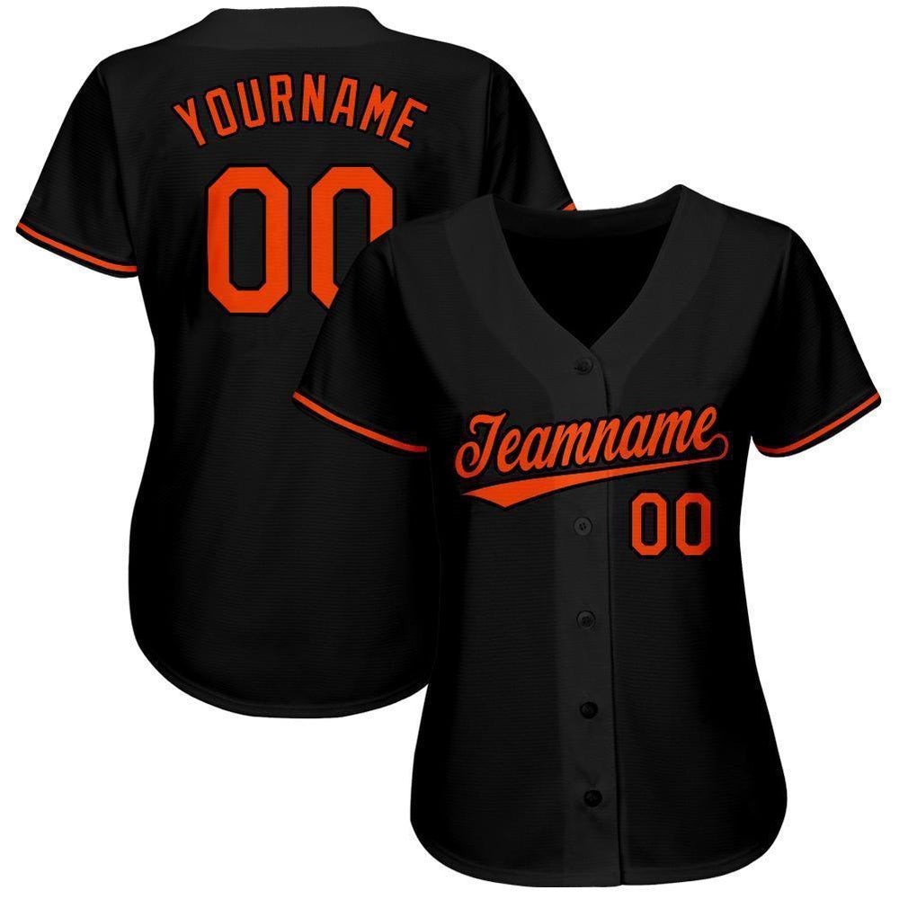 Custom Black Orange Baseball Jersey, Custom team Baseball Jersey Maker, Baseball Shirts