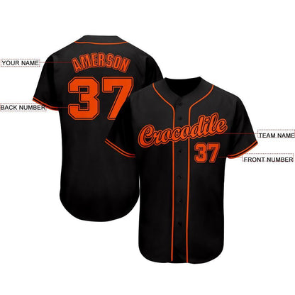 Custom Black Orange Baseball Jerseys, Custom team Baseball Jersey Maker, Baseball Shirts