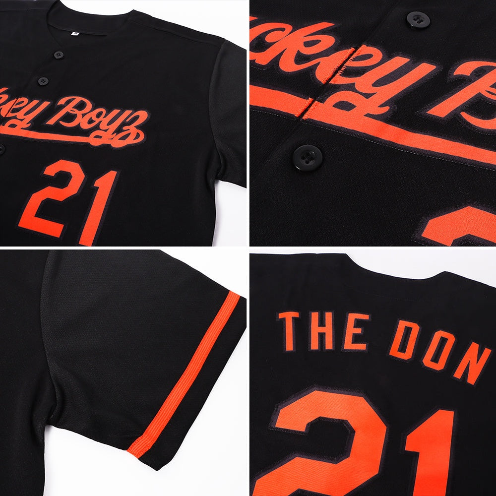 Custom Black Orange Baseball Jersey, Custom team Baseball Jersey Maker, Baseball Shirts