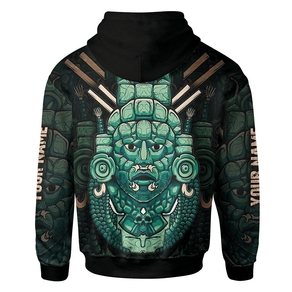 Customized Mexico 3D Hoodie, The Aztec Mask Of God Maya Aztec Calendar All Over Printed 3D Hoodie, Aztec Hoodie, Mexico Shirt