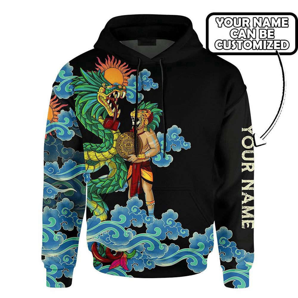 Customized Mexico 3D Hoodie, The Resurrection Of Jaguar Warrior Aztec All Over Printed 3D Hoodie, Aztec Hoodie, Mexico Shirt