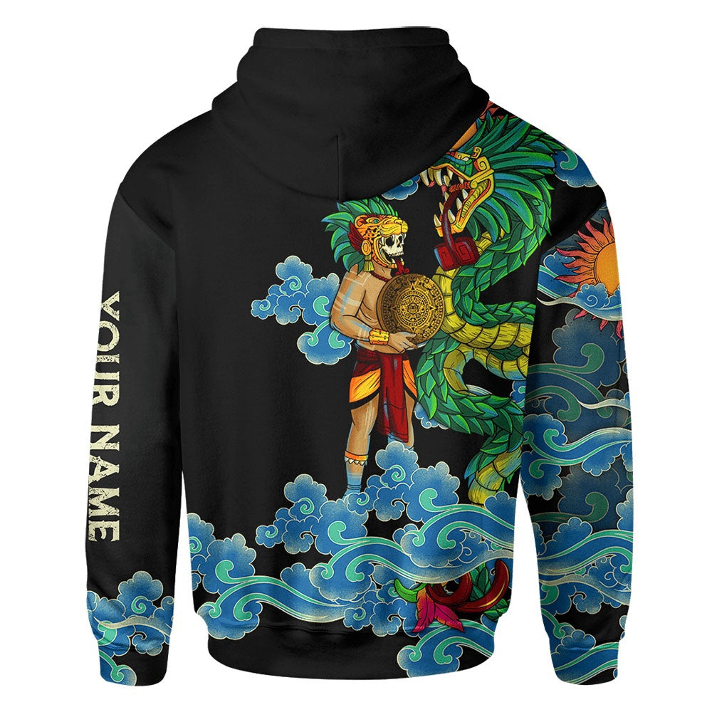Customized Mexico 3D Hoodie, The Resurrection Of Jaguar Warrior Aztec All Over Printed 3D Hoodie, Aztec Hoodie, Mexico Shirt