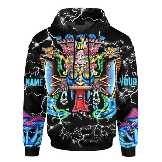 Customized Mexico 3D Hoodie, Tlaloc God Of Rain Aztec All Over Printed 3D Hoodie, Aztec Hoodie, Mexico Shirt