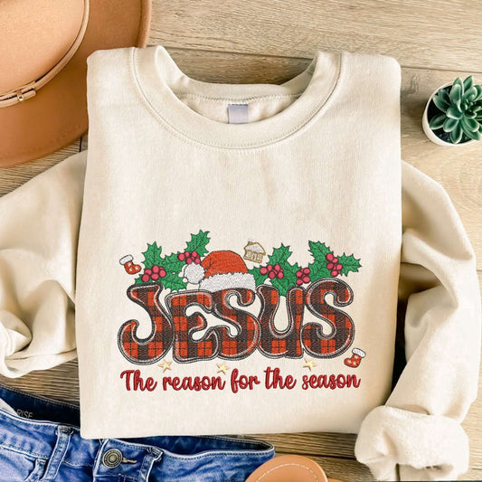 Embroidered Custom Sweatshirts, Christian Christmas Embroidered Sweatshirt, Nativity Sweatshirt For Family, Christmas Gift