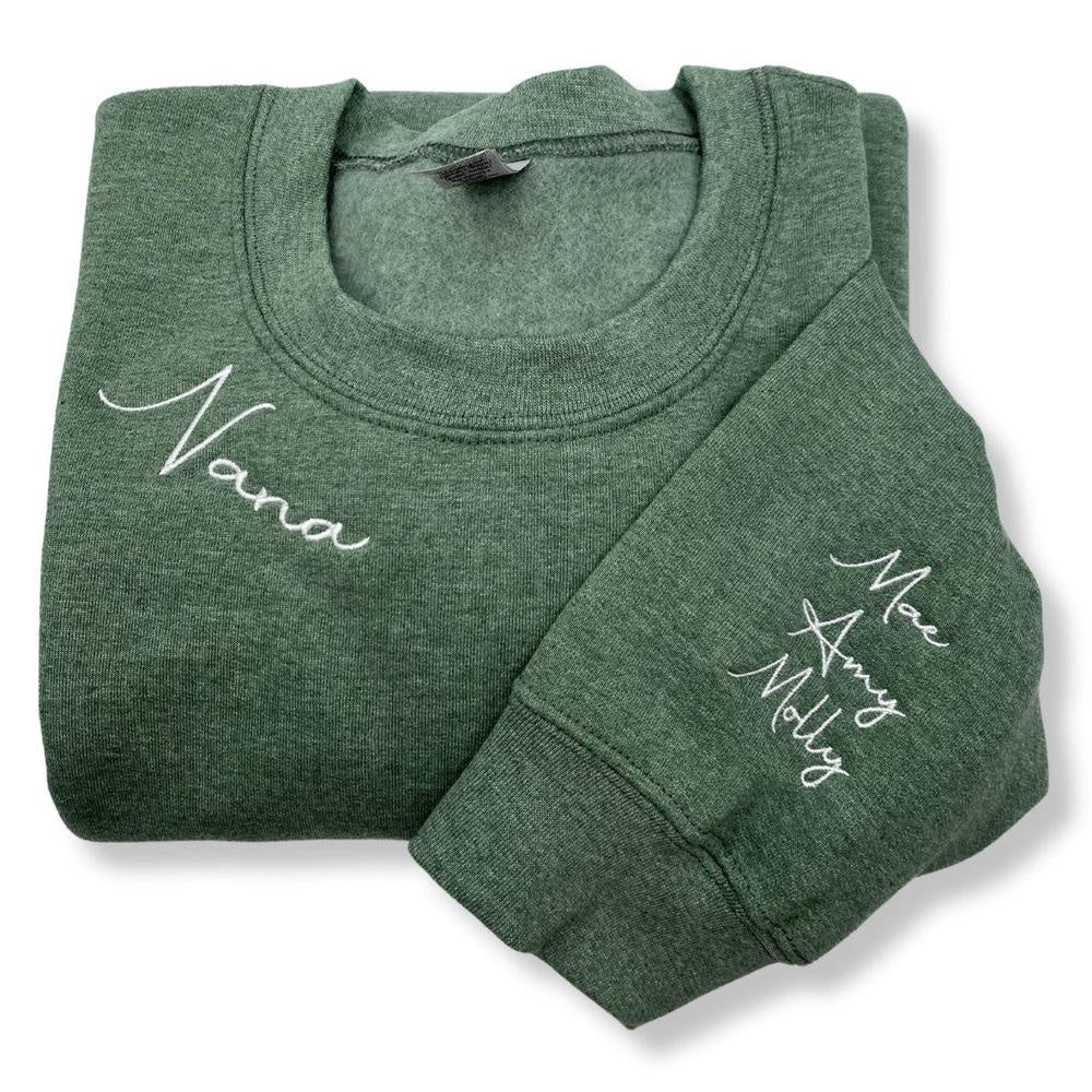 Embroidered Custom Sweatshirts, Custom Embroidered Mimi Sweatshirt, Christmas Gift