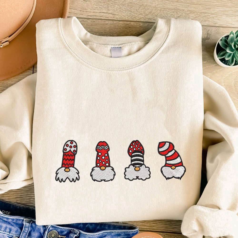 Embroidered Custom Sweatshirts, Dirty Ugly Christmas Embroidered Sweatshirt, Naughty Christmas Sweatshirt For Family, Christmas Gift