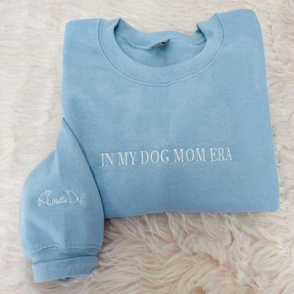 Embroidered Custom Sweatshirts, Dog Mama Sweatshirt, Hoodie Embroidered 2D Crewneck Sweatshirt Gift For Family, Christmas Gift