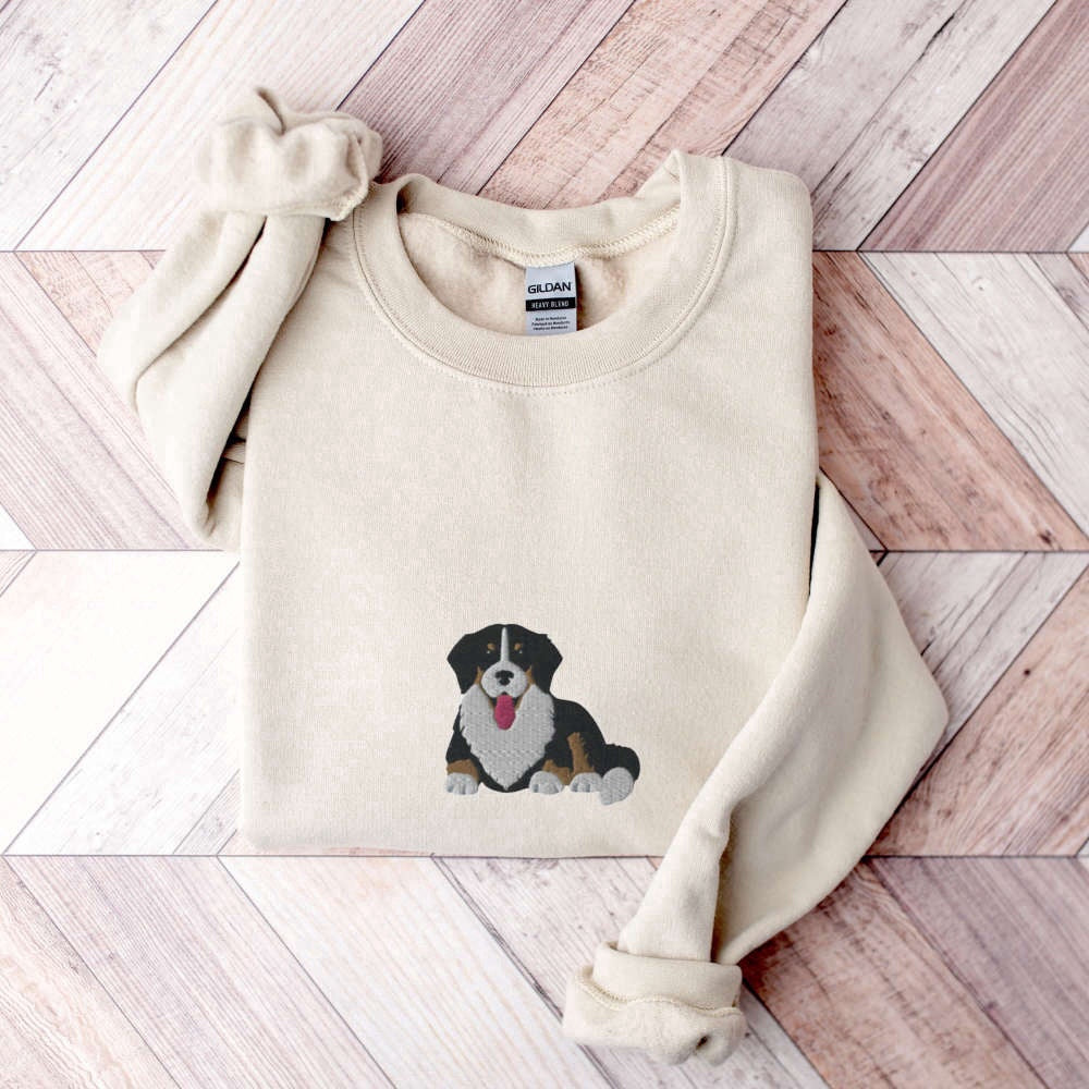 Embroidered Custom Sweatshirts, Embroidered Bernese Mountain Dog Sweatshirt, Bernese Mountain Dog Gifts, Christmas Gift