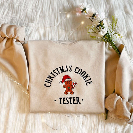 Embroidered Custom Sweatshirts, Embroidered Christmas Cookie Baker Gingerbread Sweatshirt Gift For Christmas, Christmas Gift