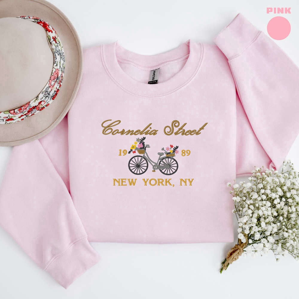 Embroidered Custom Sweatshirts, Embroidered Cornelia Street Sweatshirt, New York Sweater For Men And Women, Christmas Gift