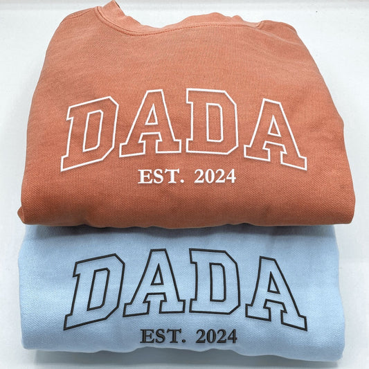 Embroidered Custom Sweatshirts, Embroidered Dada Sweatshirt, Christmas Gift