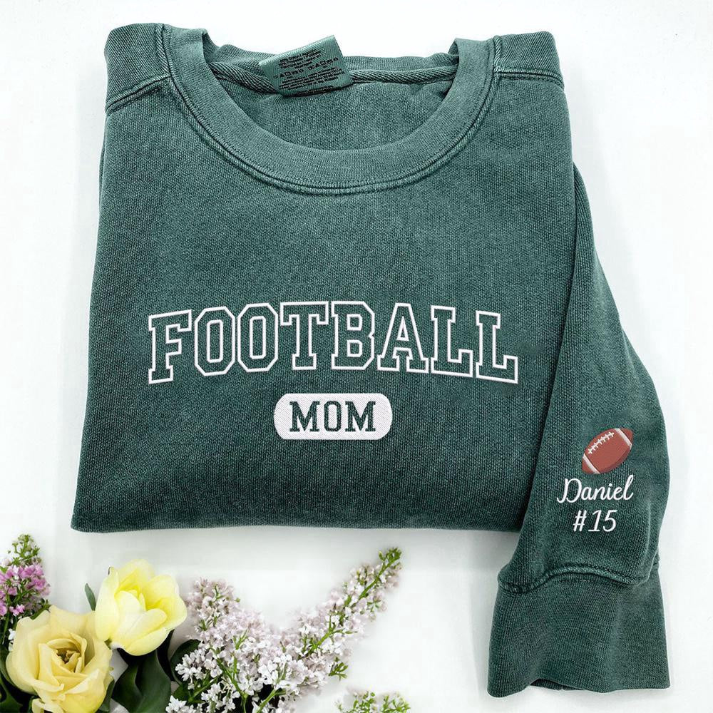 Embroidered Custom Sweatshirts, Embroidered Football Mom Sweatshirt, Christmas Gift