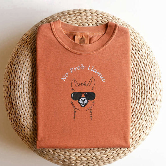 Embroidered Custom Sweatshirts, Embroidered Funny Lama Comfort Colors Sweatshirt, Best Gift For Family, Christmas Gift