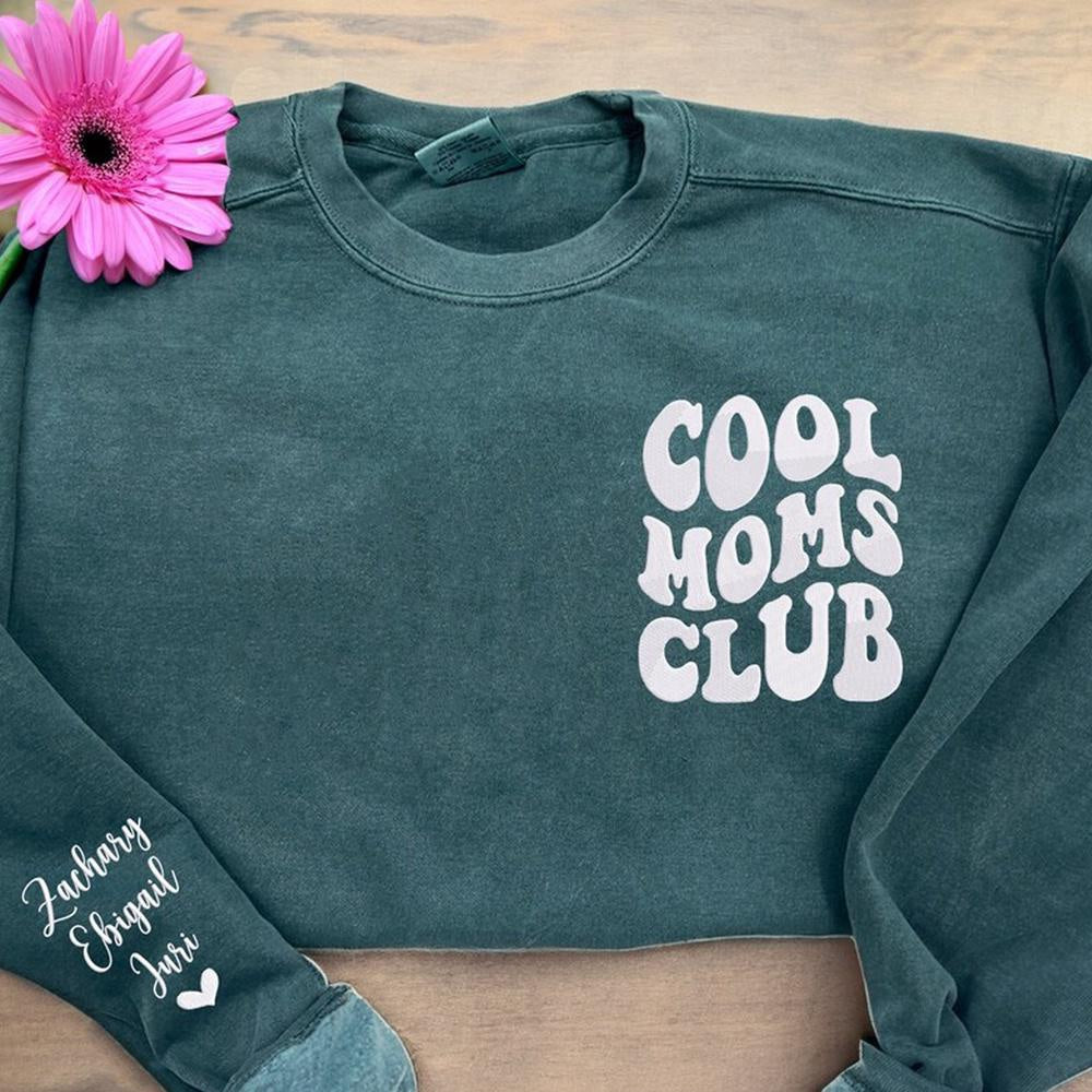 Embroidered Custom Sweatshirts, Embroidered Girl Mom Club Sweatshirt, Christmas Gift