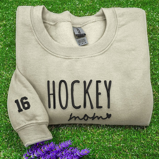 Embroidered Custom Sweatshirts, Embroidered Hockey Mom Sweatshirt, Christmas Gift