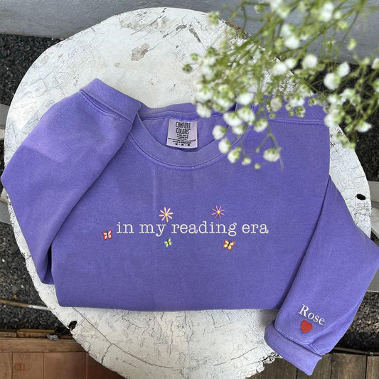 Embroidered Custom Sweatshirts, Embroidered In My Reading Era 1 Sweatshirt, Christmas Gift