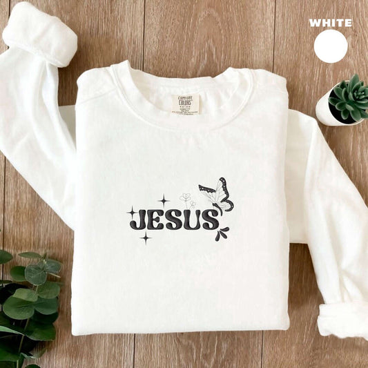 Embroidered Custom Sweatshirts, Embroidered Jesus Sweatshirt, Christian Sweatshirt, Best Gift For Christmas, Christmas Gift