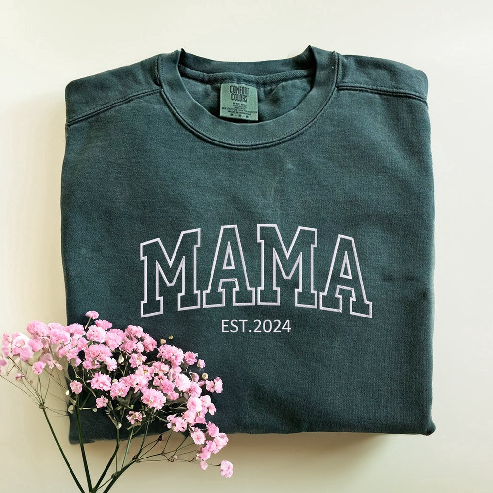 Embroidered Custom Sweatshirts, Embroidered Mummy Sweatshirt, Christmas Gift