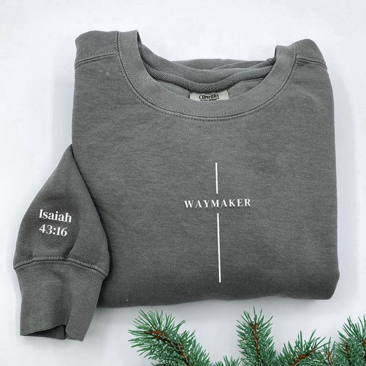 Embroidered Custom Sweatshirts, Embroidered Waymaker Sweatshirt, Christmas Gift