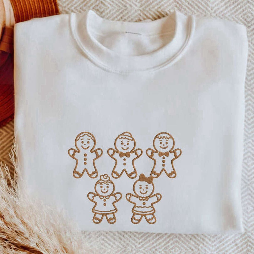 Embroidered Custom Sweatshirts, Gingerbread Men Embroidered Sweatshirt, Christmas Gift For Baker, Christmas Gift