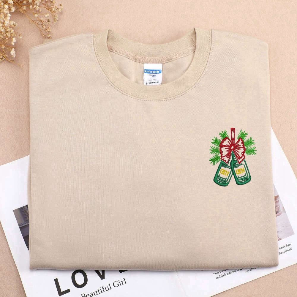 Embroidered Custom Sweatshirts, Merry Christmas Embroidered Sweatshirt 2D Crewneck Sweatshirt For Men And Women, Christmas Gift