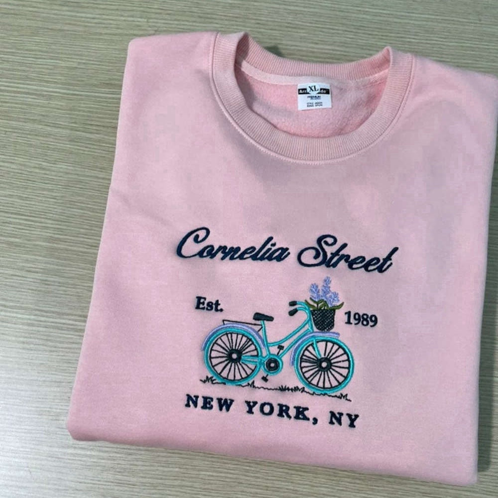 Embroidered Custom Sweatshirts, New York Embroidered Sweatshirt 2D Crewneck Sweatshirt Gift For Family, Christmas Gift