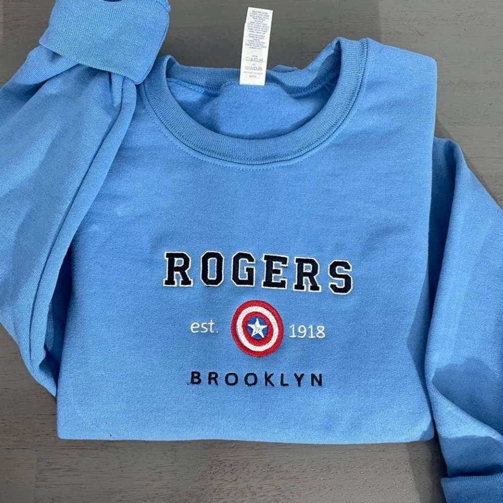 Embroidered Custom Sweatshirts, Rogers 1918 Embroidered Sweatshirt 2D Crewneck Sweatshirt Gift For Family, Christmas Gift