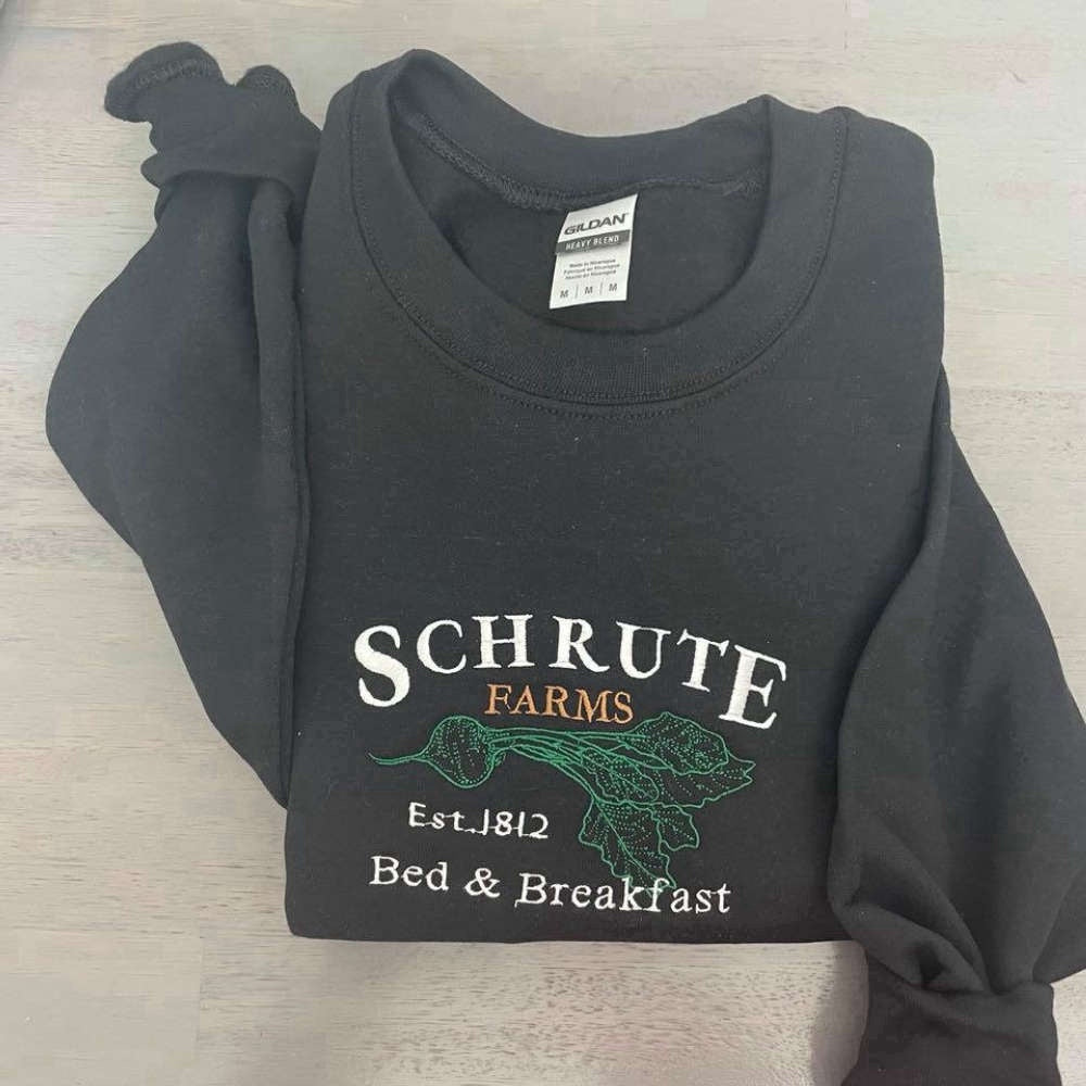 Embroidered Custom Sweatshirts, Schrute Embroidered Sweatshirt Vintage Schrute Embroidered Crewneck For Men Women, Christmas Gift