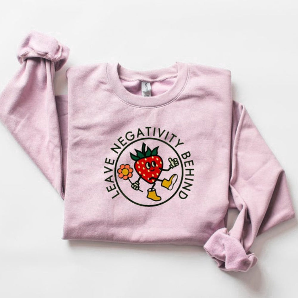 Embroidered Custom Sweatshirts, Strawberry Embroidered Sweatshirt 2D Crewneck Sweatshirt For Men And Women, Christmas Gift