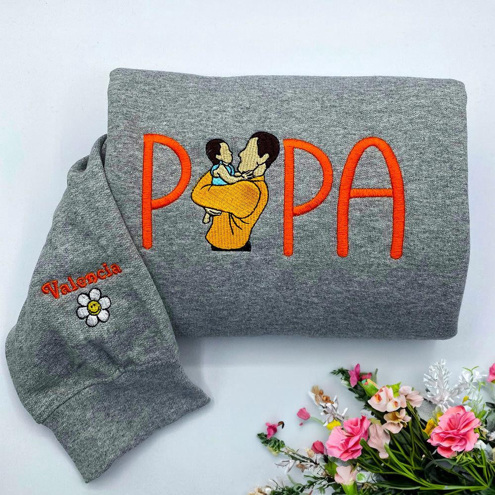 Embroidered Photo Sweatshirt, Custom Embroidered Mama Sweatshirt With Portrait From Your Photo, Best Gift For Mom, Christmas Gift