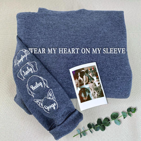 Embroidered Photo Sweatshirt, In My Dog Mom Era 2 Sweatshirt With Custom Embroidered Dog Ear, Christmas Gift