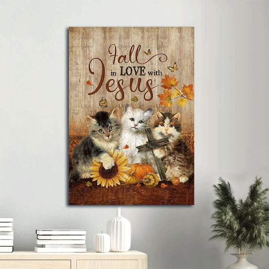 Farm Canvas, Autumn Season, Cute Kittens, Pumpkin Drawing, Cat Painting Canvas, Gift For Christian, Fall In Love With Jesus