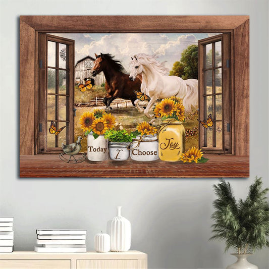 Farm Canvas, Horse, Butterfly, Sunflower, Gift For Christian Canvas, Farmhouse Canvas, Vintage Farm Prints, Farmhouse Wall Decor