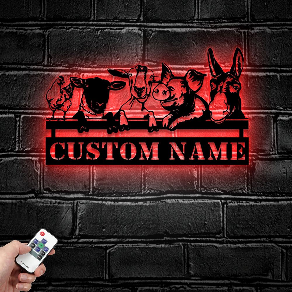 Farm Metal Sign, Custom Cat Dog Pig Sheep Goat Farmhouse Handmade Metal Sign, Farm Metal Wall Hangings, Farm Metal Artwork