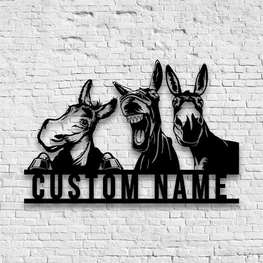 Farm Metal Sign, Custom Donkey Farmhouse Metal Wall Decor, Farm Metal Wall Hangings, Farm Metal Artwork