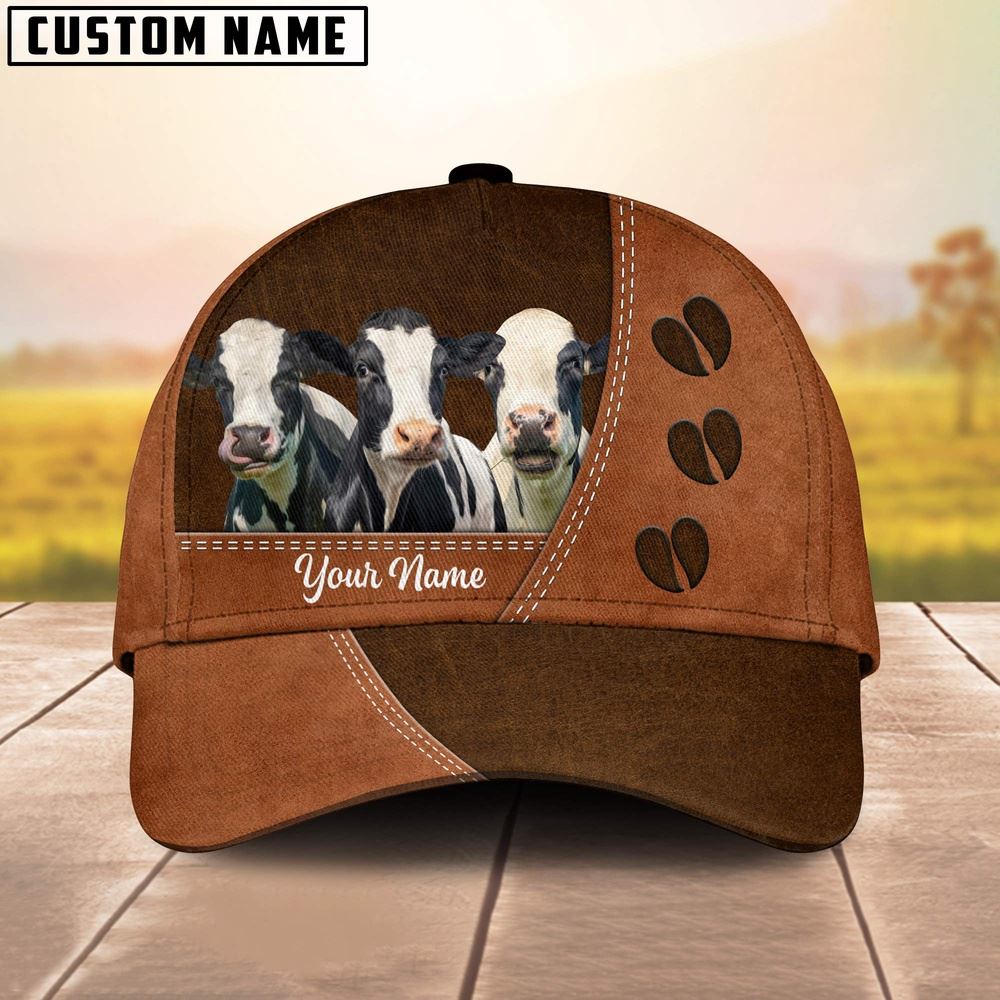 Holstein Cattle Customized Name Cap, Farm Cap, Farmer Baseball Cap, Cow Cap, Cow Gift, Farm Animal Hat