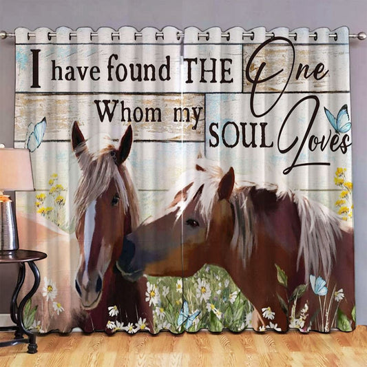 I Have Found The One Whom My Soul Loves Horse Couple Premium Window Curtain - Christian Window Curtain - Religious Home Decor