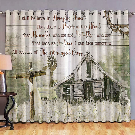 I still believe in amazing grace Premium Window Curtain poster - Bible Verse Window Curtain - Christian Home Decor