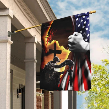 Jesus Christian Veteran American House Flag, Christian Flag, Christian Garden Flags, Religious Flag