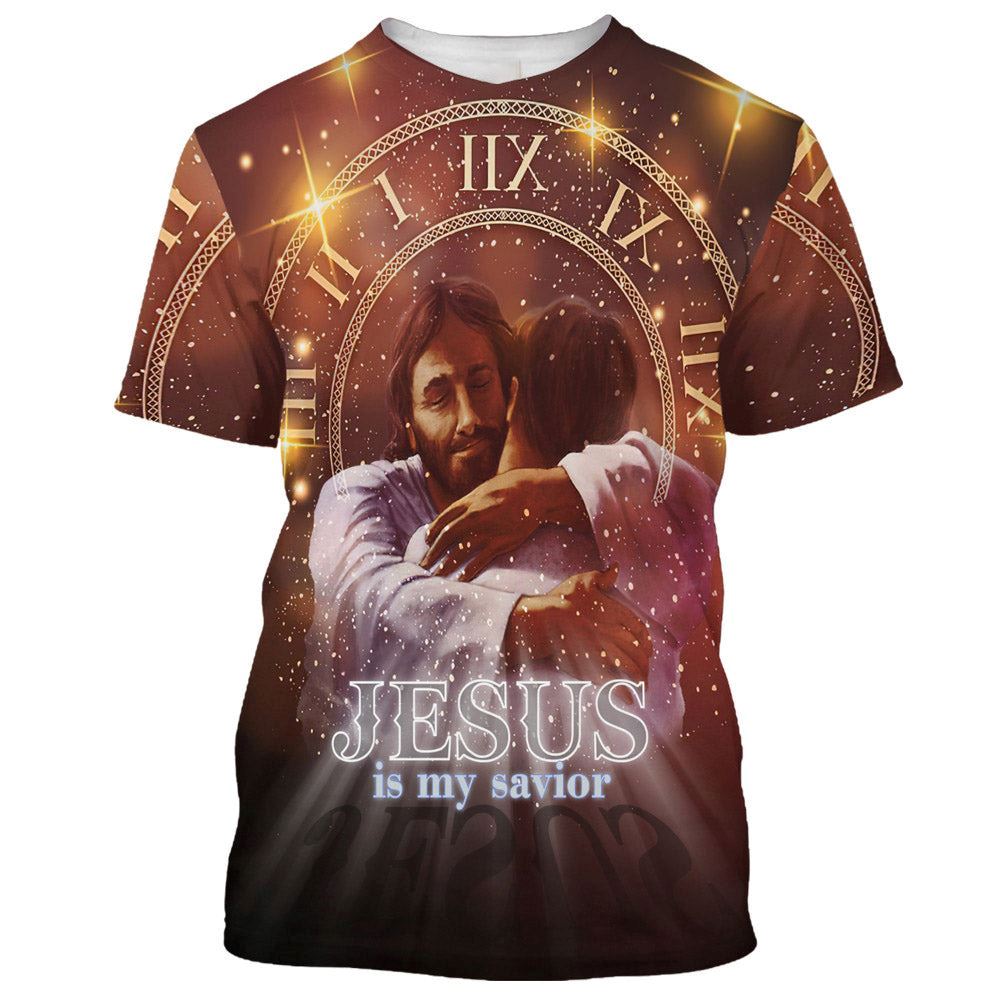 Jesus Holding Is My Savior All Over Print 3D T Shirt, Christian 3D T Shirt, Christian Gift, Christian T Shirt
