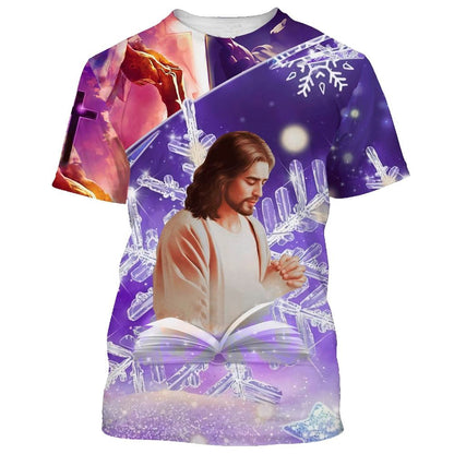Jesus Prayer To The Holy Spirit All Over Print 3D T Shirt, Christian 3D T Shirt, Christian Gift, Christian T Shirt