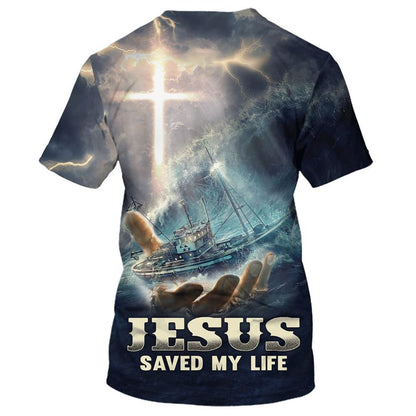 Jesus Saved My Life 1 All Over Print 3D T Shirt, Christian 3D T Shirt, Christian Gift, Christian T Shirt