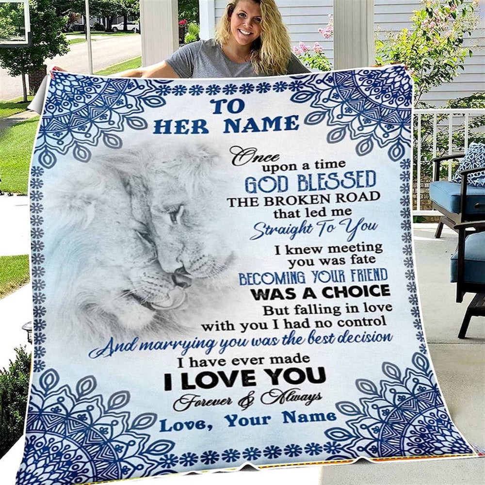 Lion Couple Christian Blanket To Wife, Love Letter Blanket, Valentine Blanket